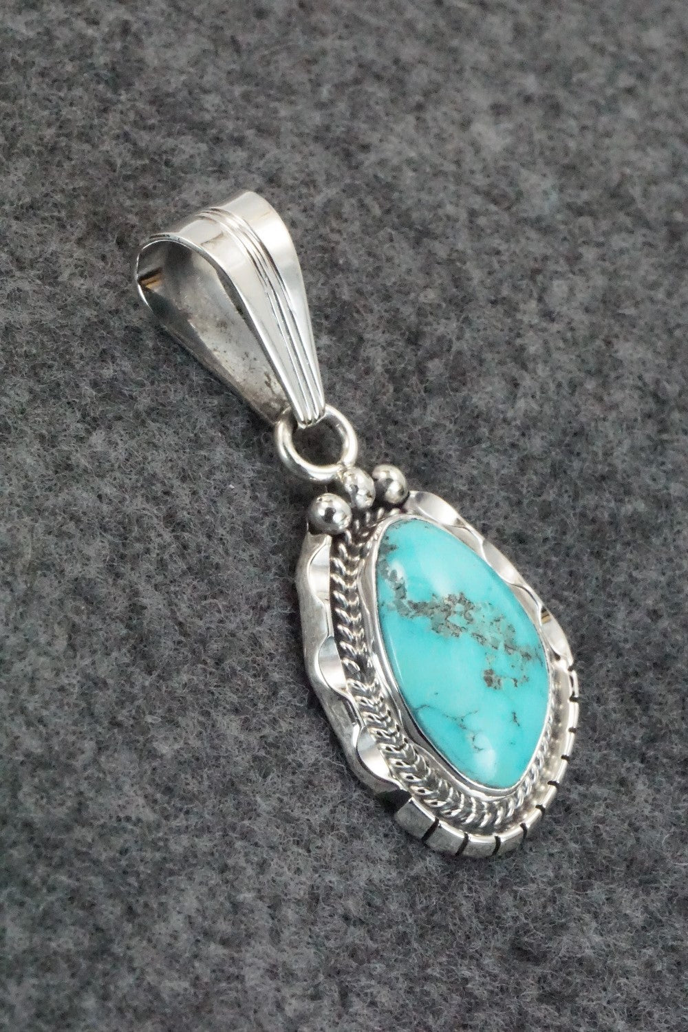 Turquoise & Sterling Silver Pendant - Samuel Yellowhair