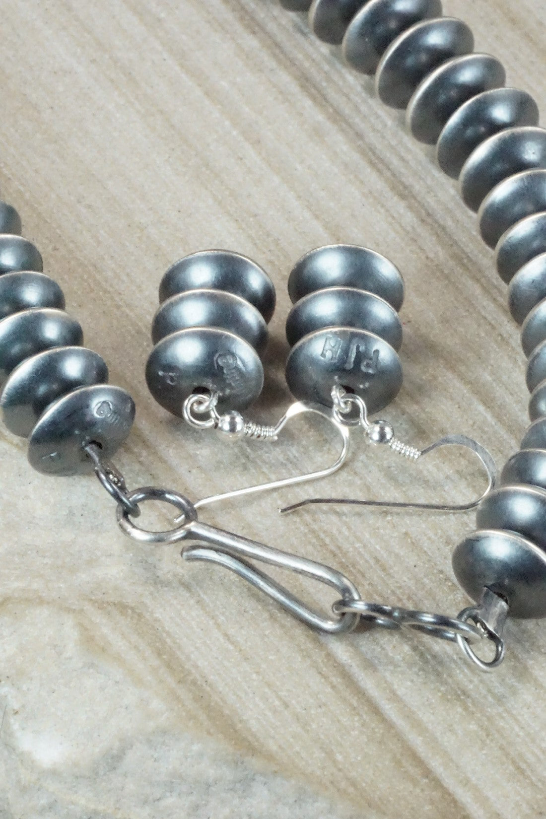 Navajo Pearl Sterling Silver Necklace Set - Preston Haley