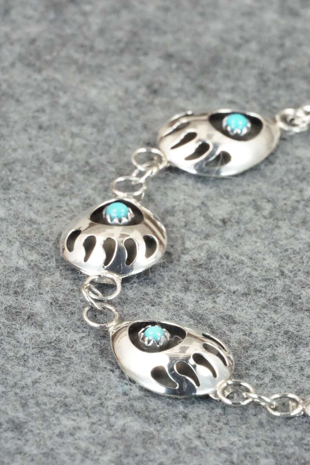 Turquoise & Sterling Silver Link Bracelet - Leta Parker