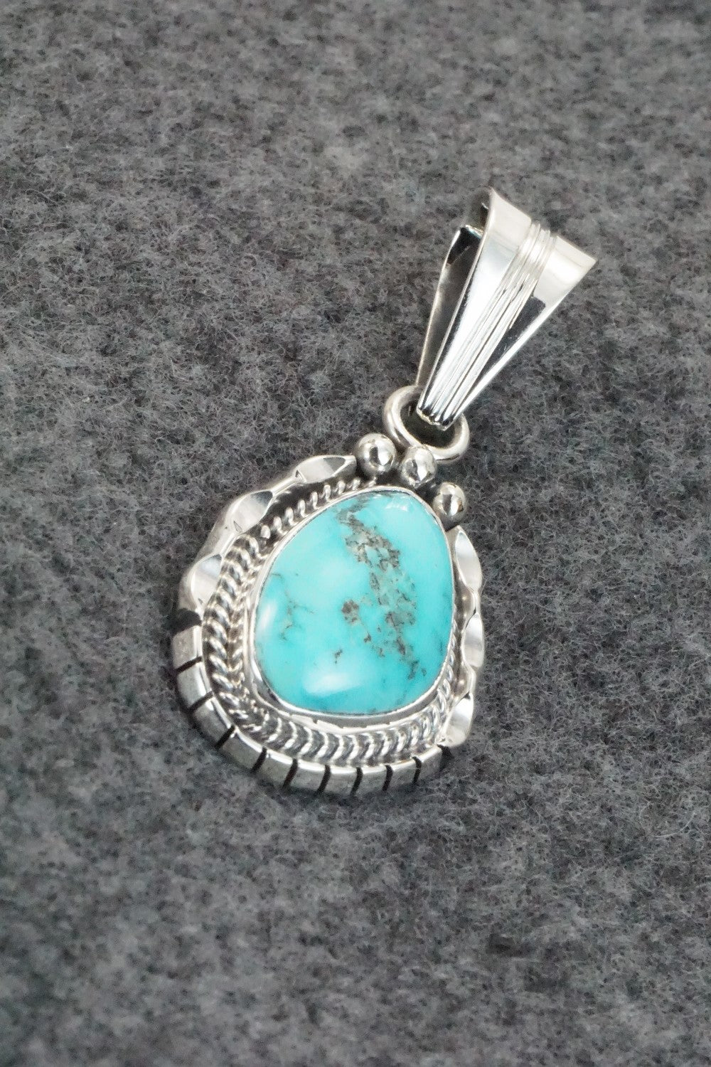 Turquoise & Sterling Silver Pendant - Samuel Yellowhair