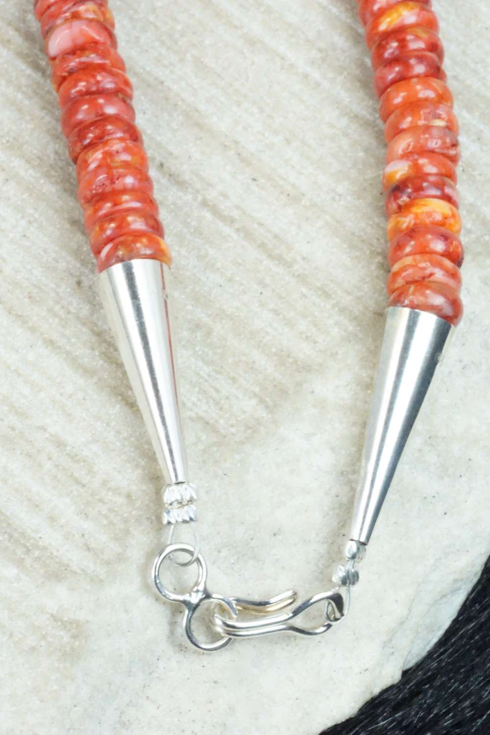 Spiny Oyster & Sterling Silver Necklace - Louise Joe