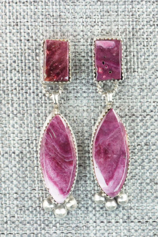 Spiny Oyster & Sterling Silver Earrings - Selina Warner