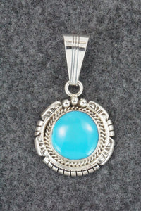 Turquoise & Sterling Silver Pendant - Samuel Yellowhair