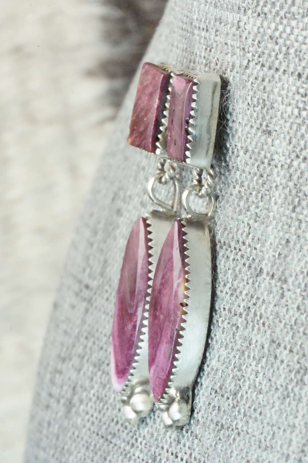 Spiny Oyster & Sterling Silver Earrings - Selina Warner