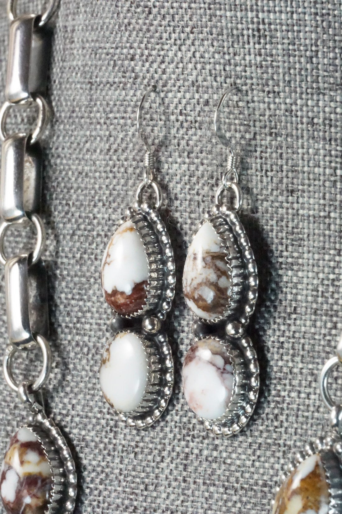 Wild Horse & Sterling Silver Necklace and Earrings - Alvin Joe