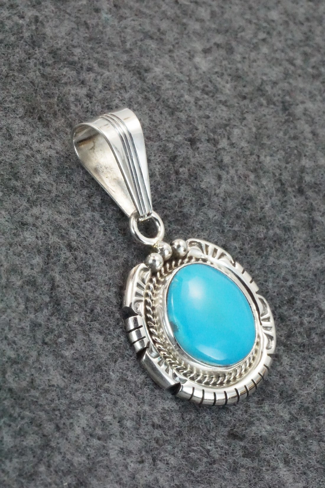 Turquoise & Sterling Silver Pendant - Samuel Yellowhair