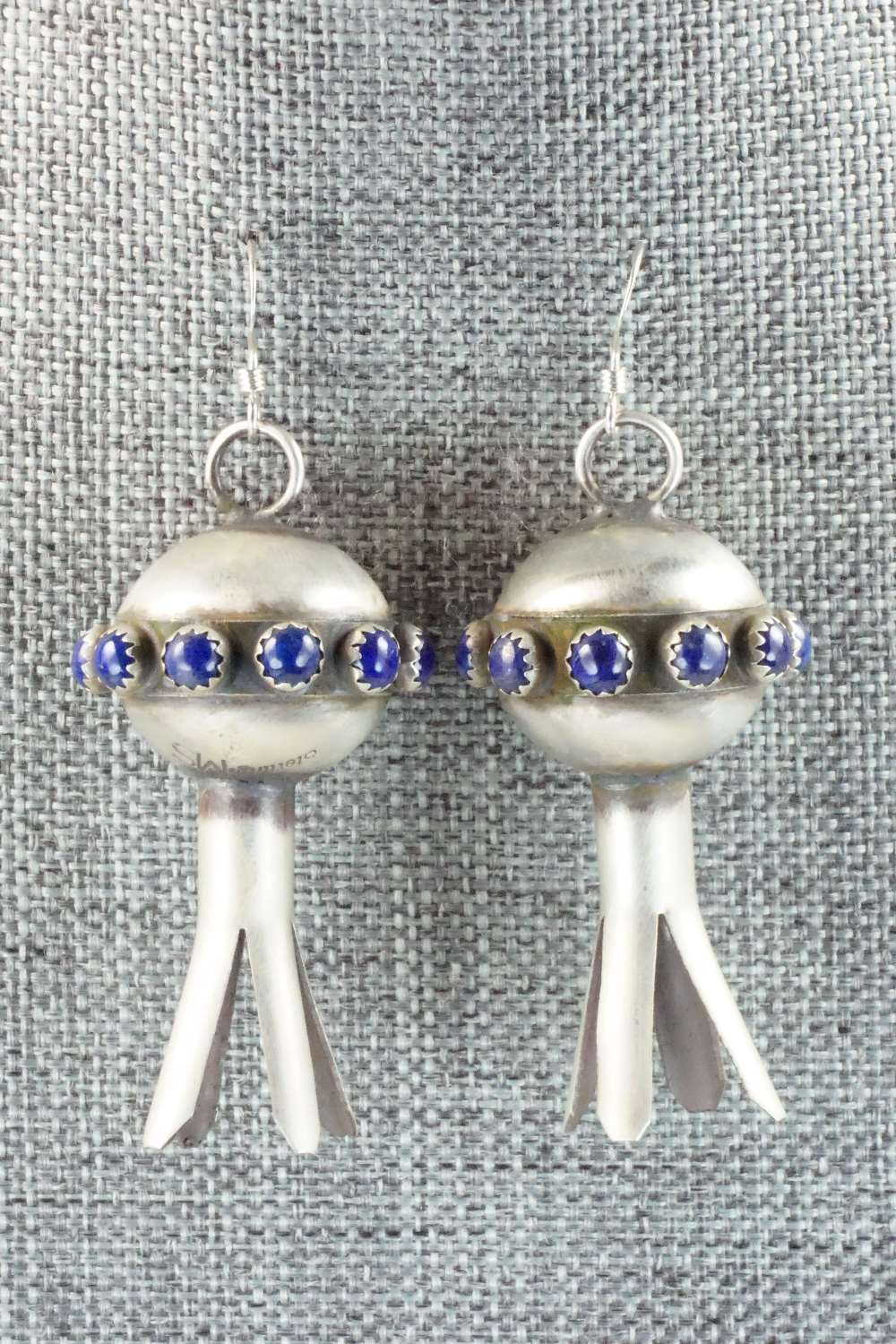 Lapis & Sterling Silver Blossom Earrings - Monica Smith