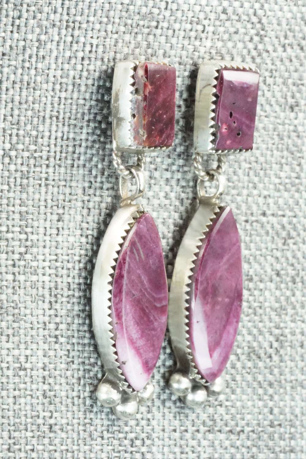 Spiny Oyster & Sterling Silver Earrings - Selina Warner