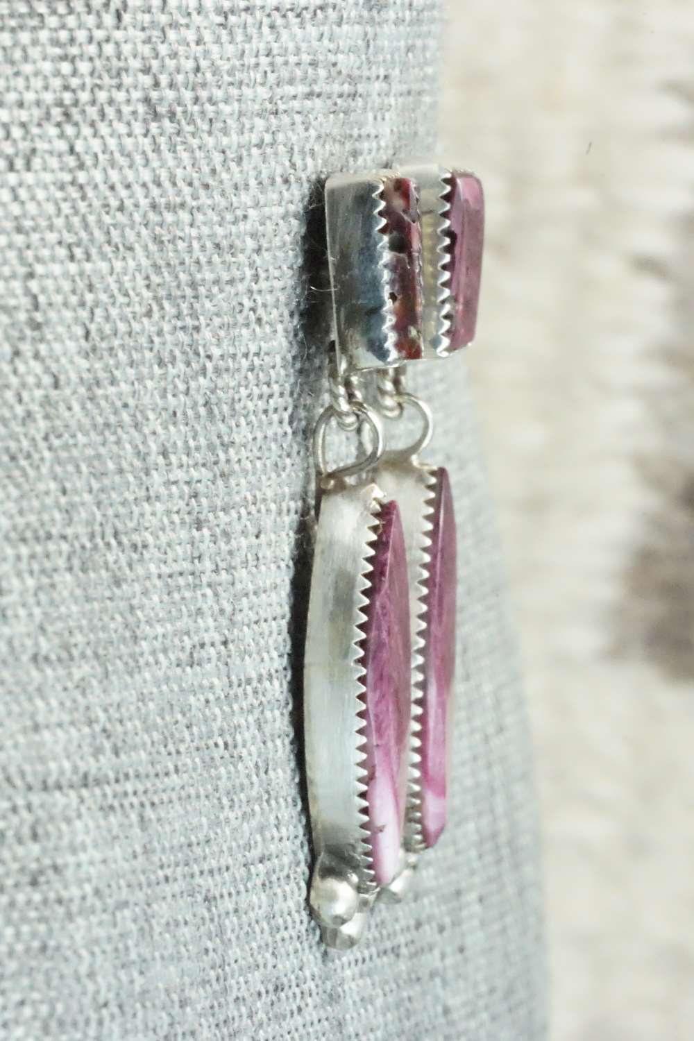 Spiny Oyster & Sterling Silver Earrings - Selina Warner