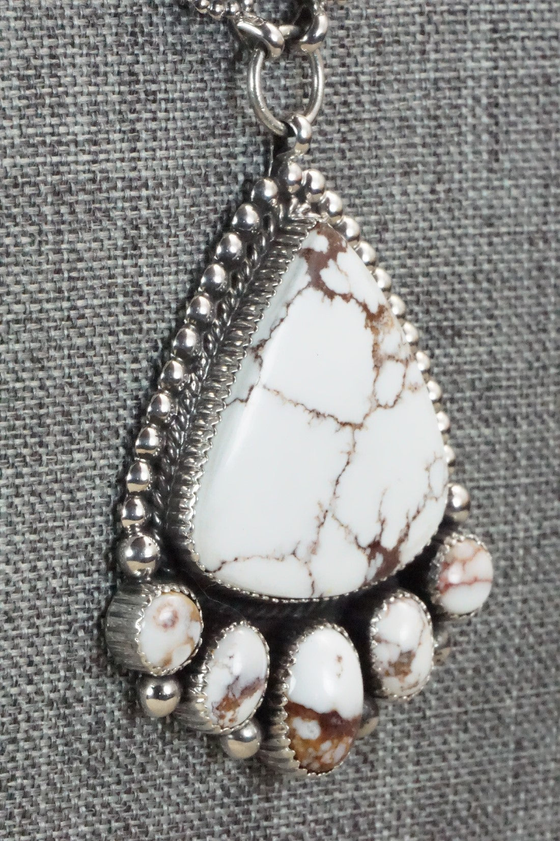 Wild Horse & Sterling Silver Necklace and Earrings - Alvin Joe