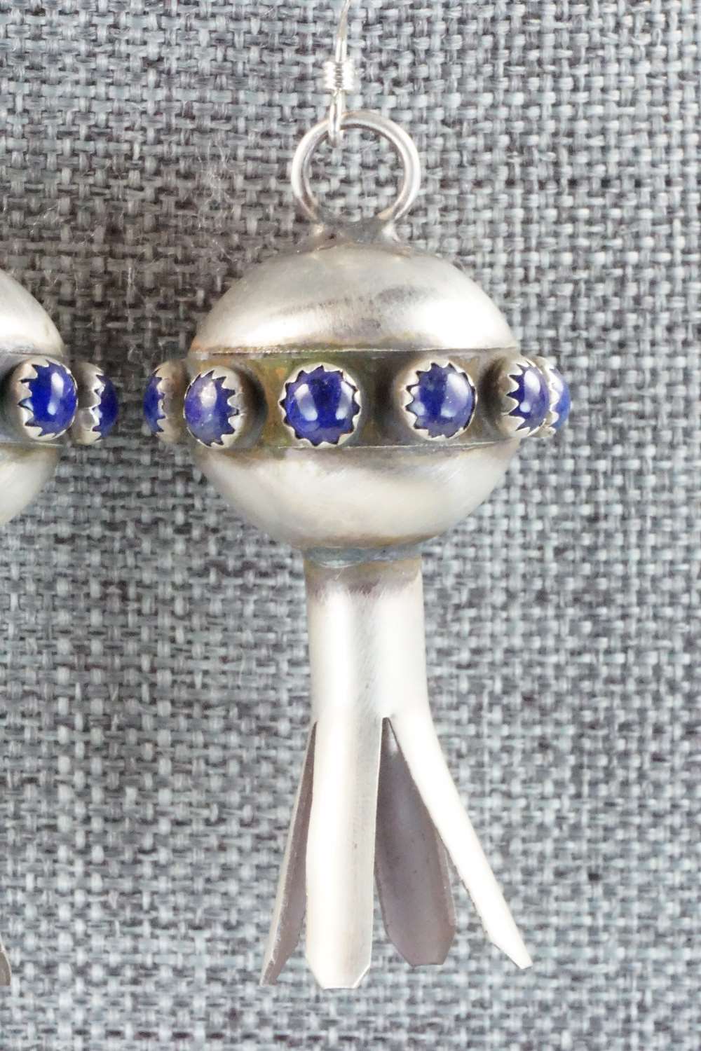 Lapis & Sterling Silver Blossom Earrings - Monica Smith
