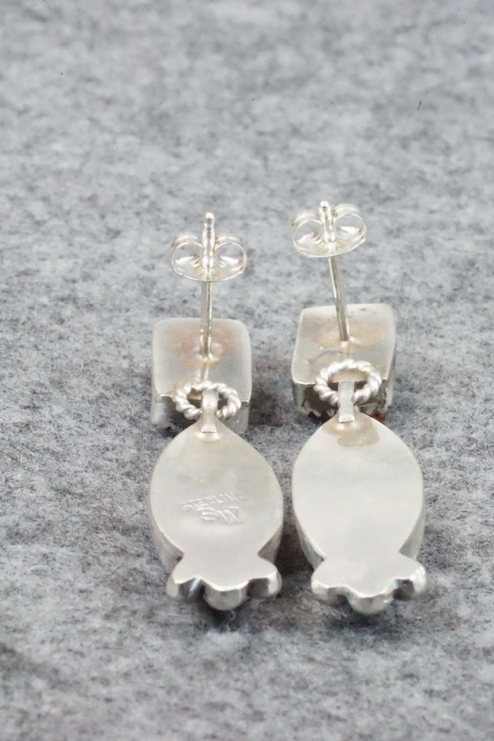 Spiny Oyster & Sterling Silver Earrings - Selina Warner