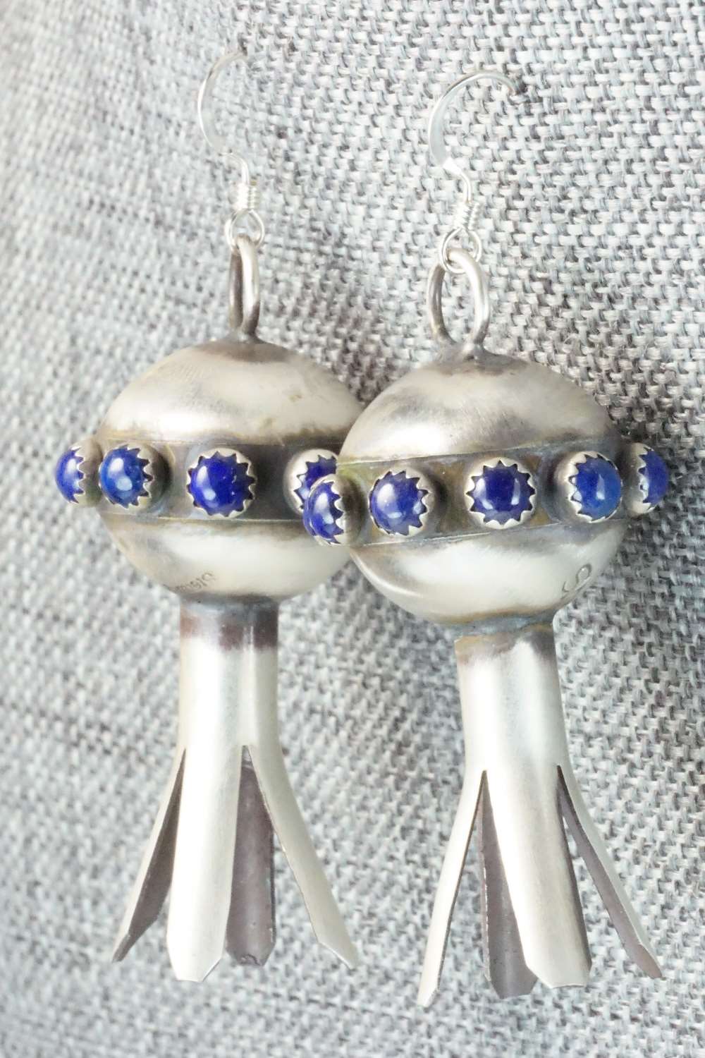 Lapis & Sterling Silver Blossom Earrings - Monica Smith