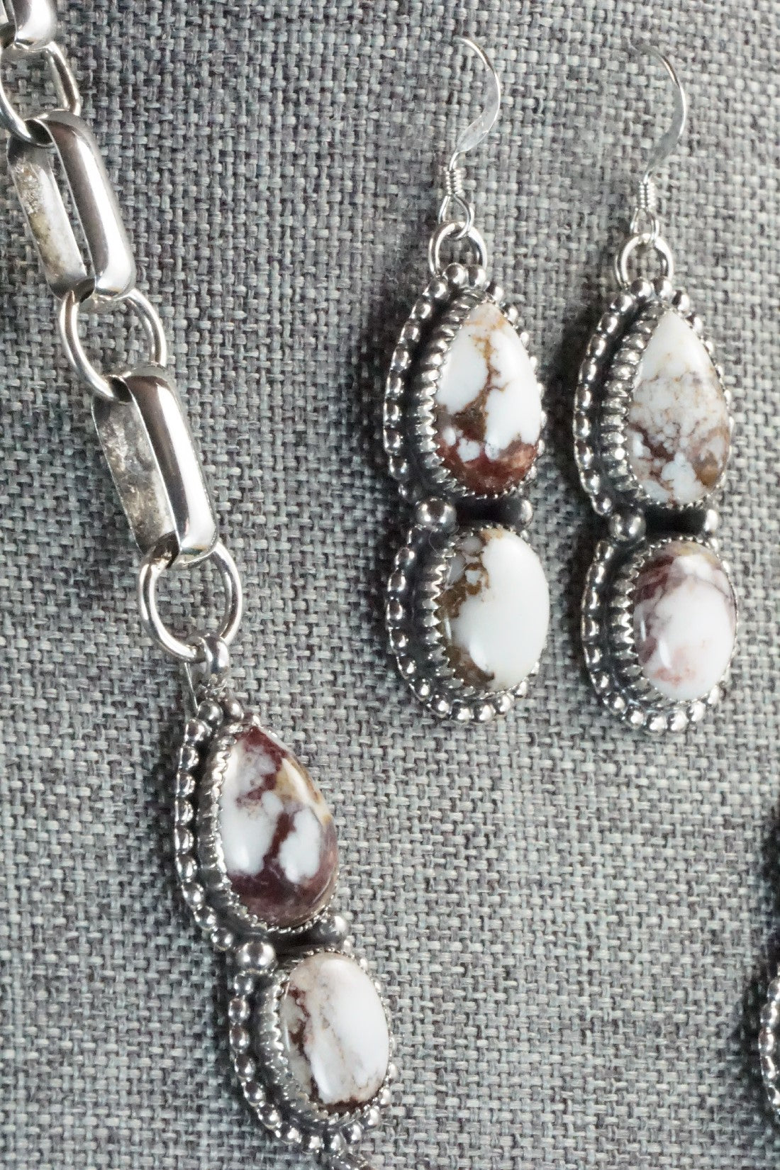 Wild Horse & Sterling Silver Necklace and Earrings - Alvin Joe