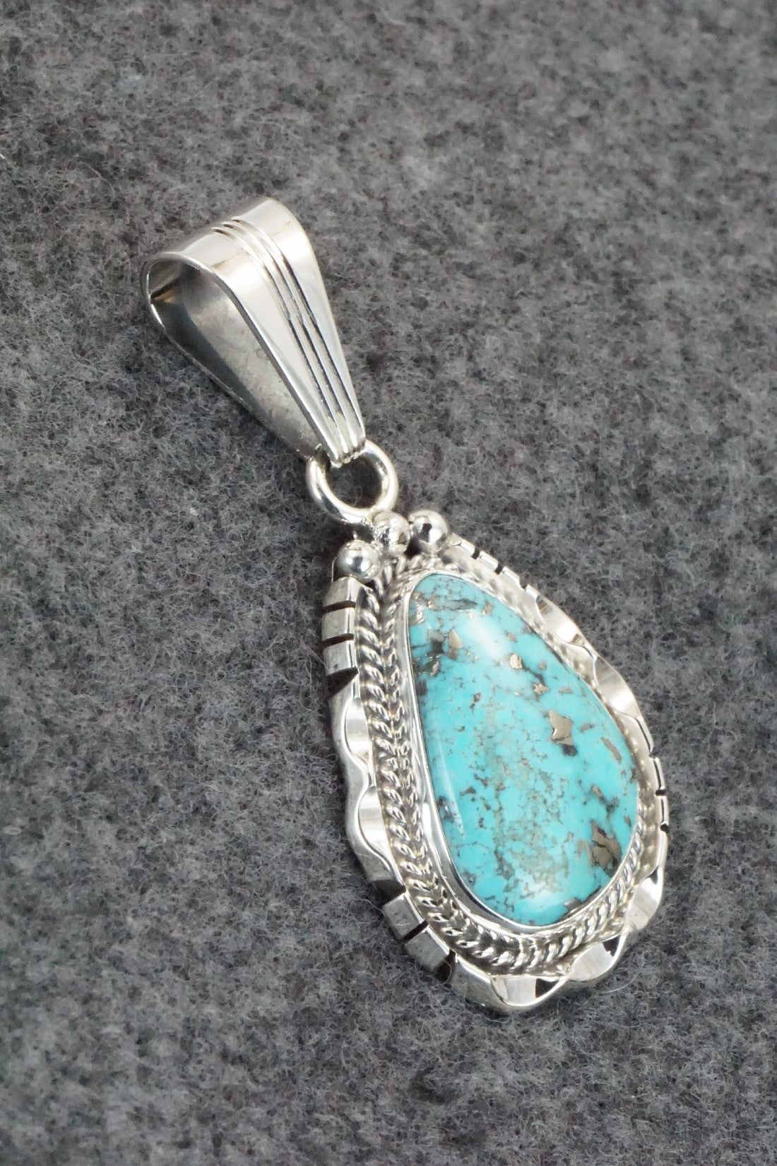 Turquoise & Sterling Silver Pendant - Samuel Yellowhair