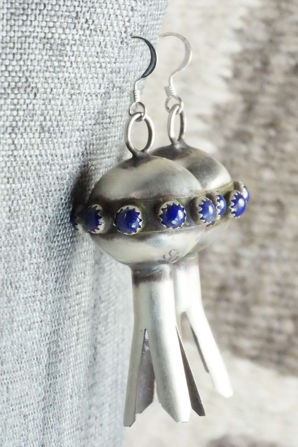 Lapis & Sterling Silver Blossom Earrings - Monica Smith