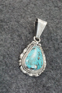 Turquoise & Sterling Silver Pendant - Samuel Yellowhair