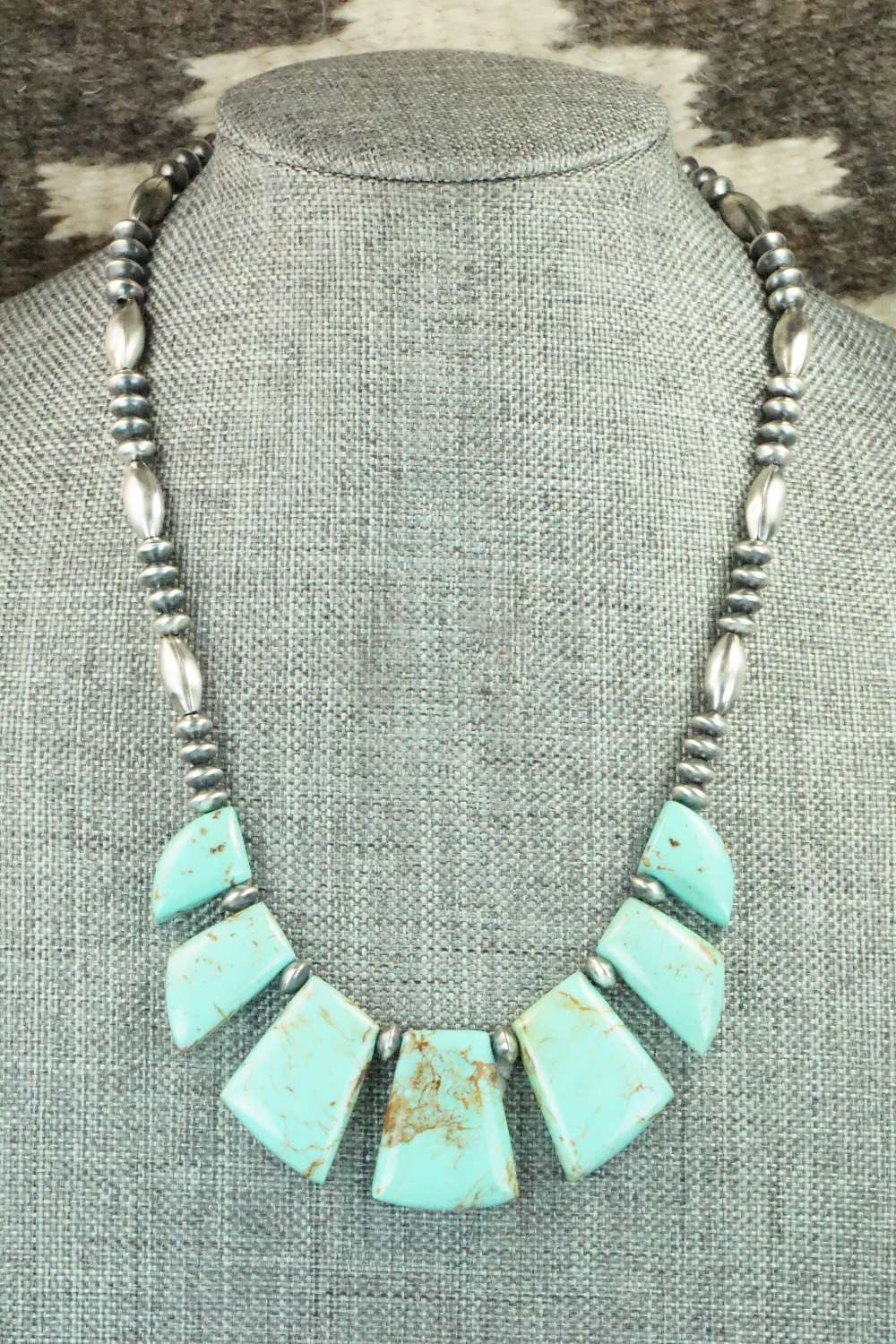 Turquoise & Sterling Silver Necklace - Navajo