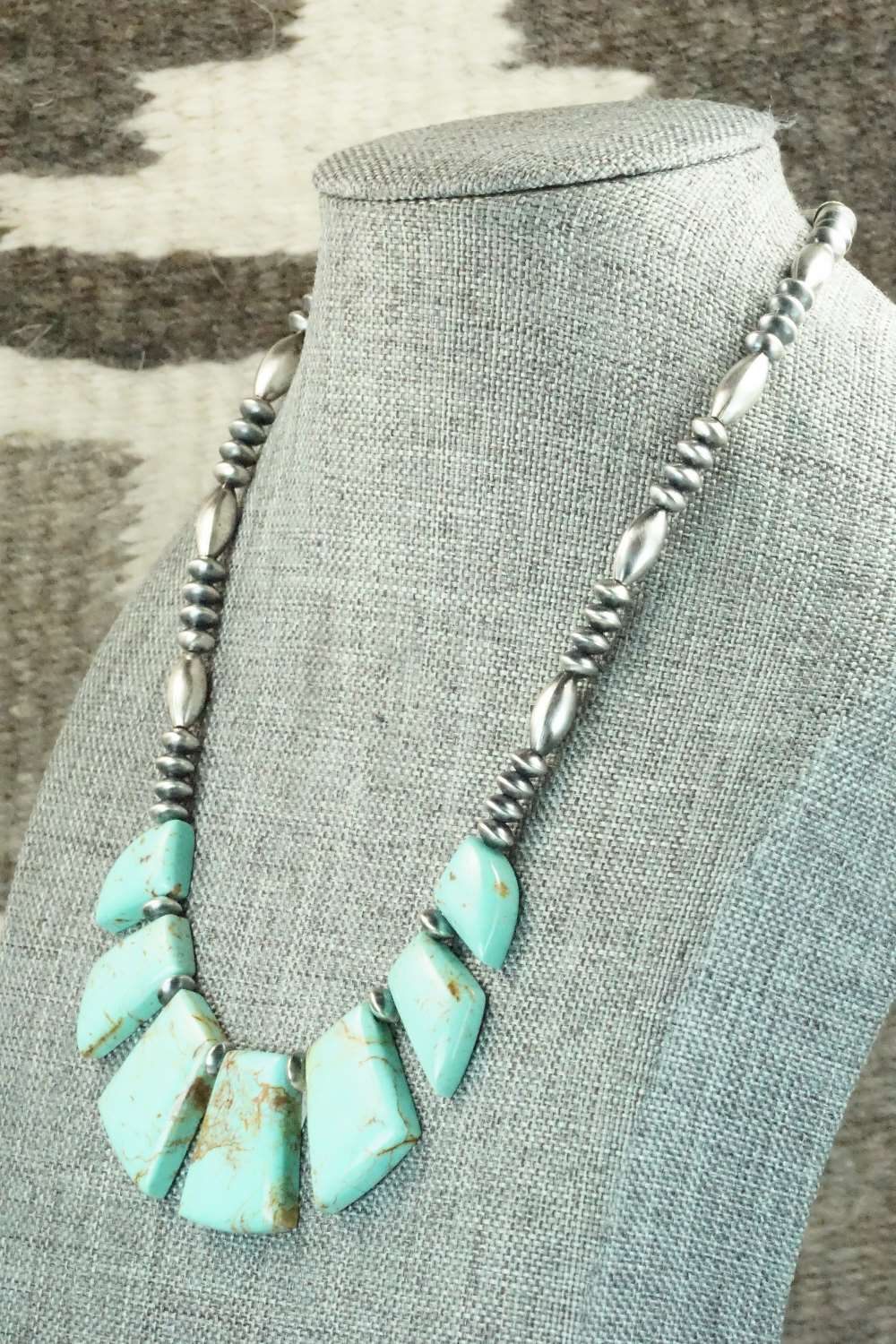 Turquoise & Sterling Silver Necklace - Navajo
