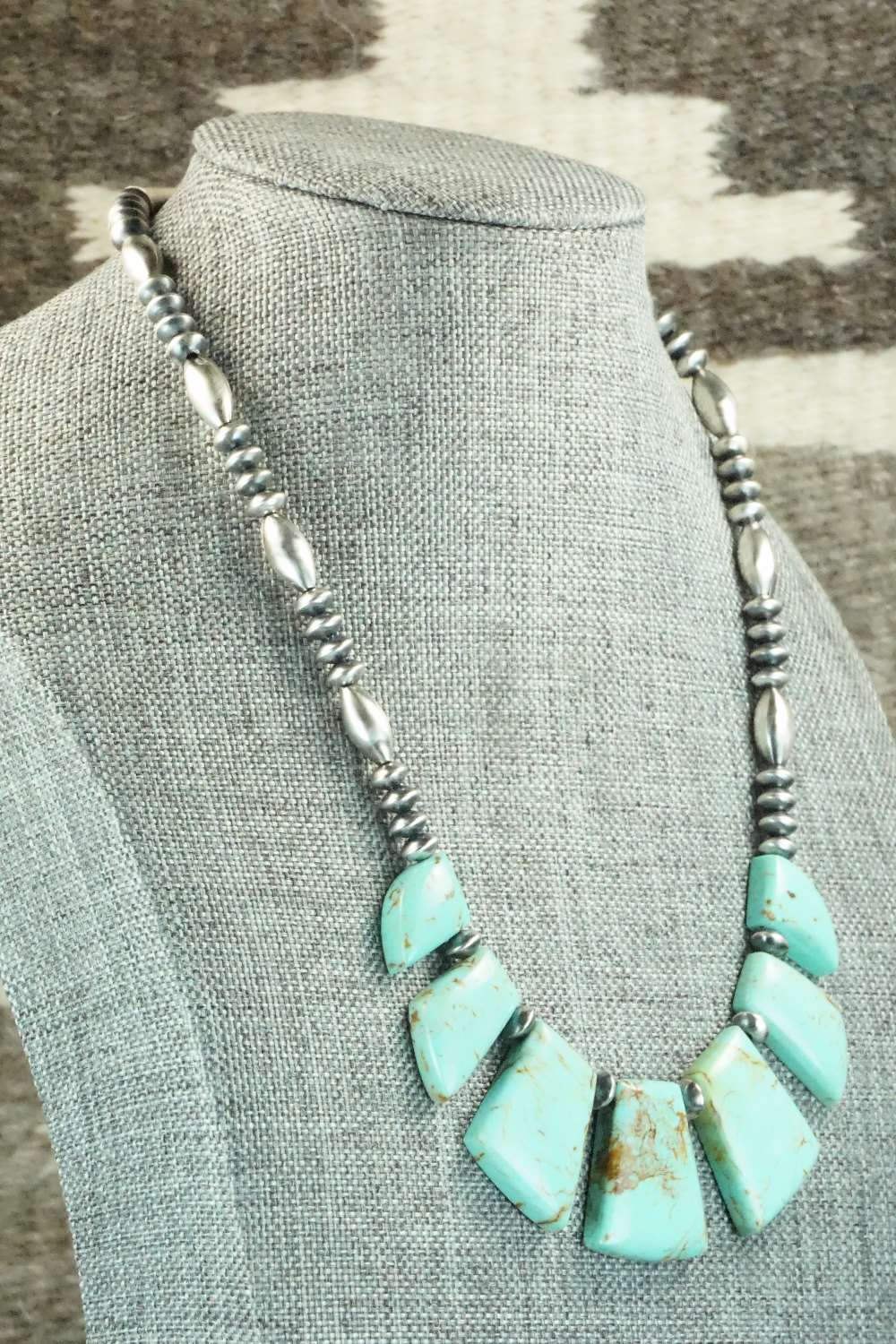 Turquoise & Sterling Silver Necklace - Navajo