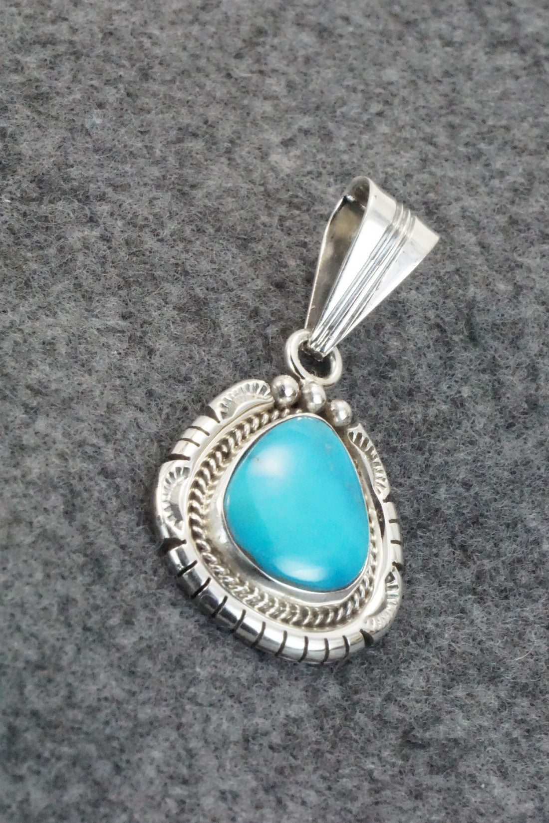 Turquoise & Sterling Silver Pendant - Samuel Yellowhair