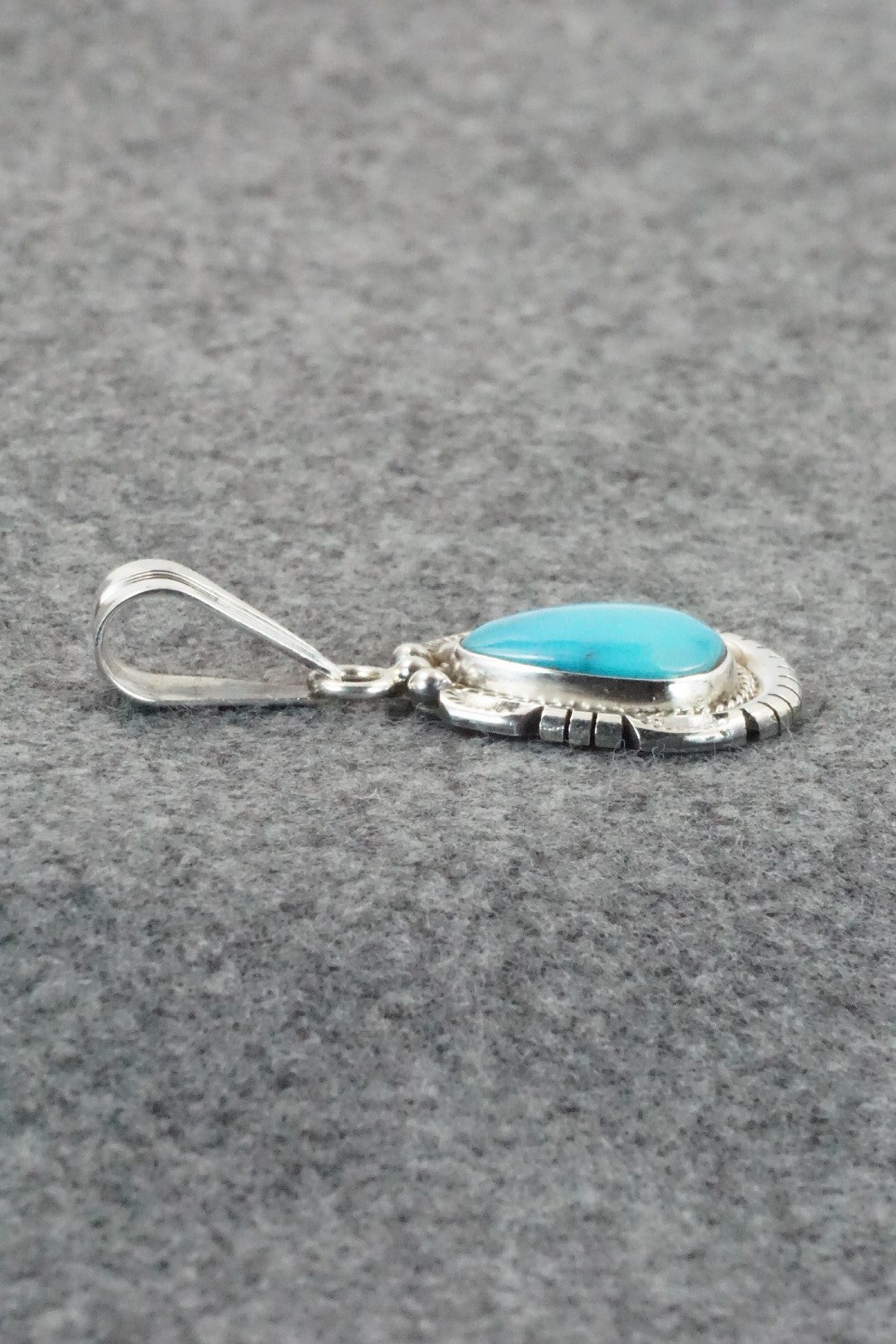Turquoise & Sterling Silver Pendant - Samuel Yellowhair