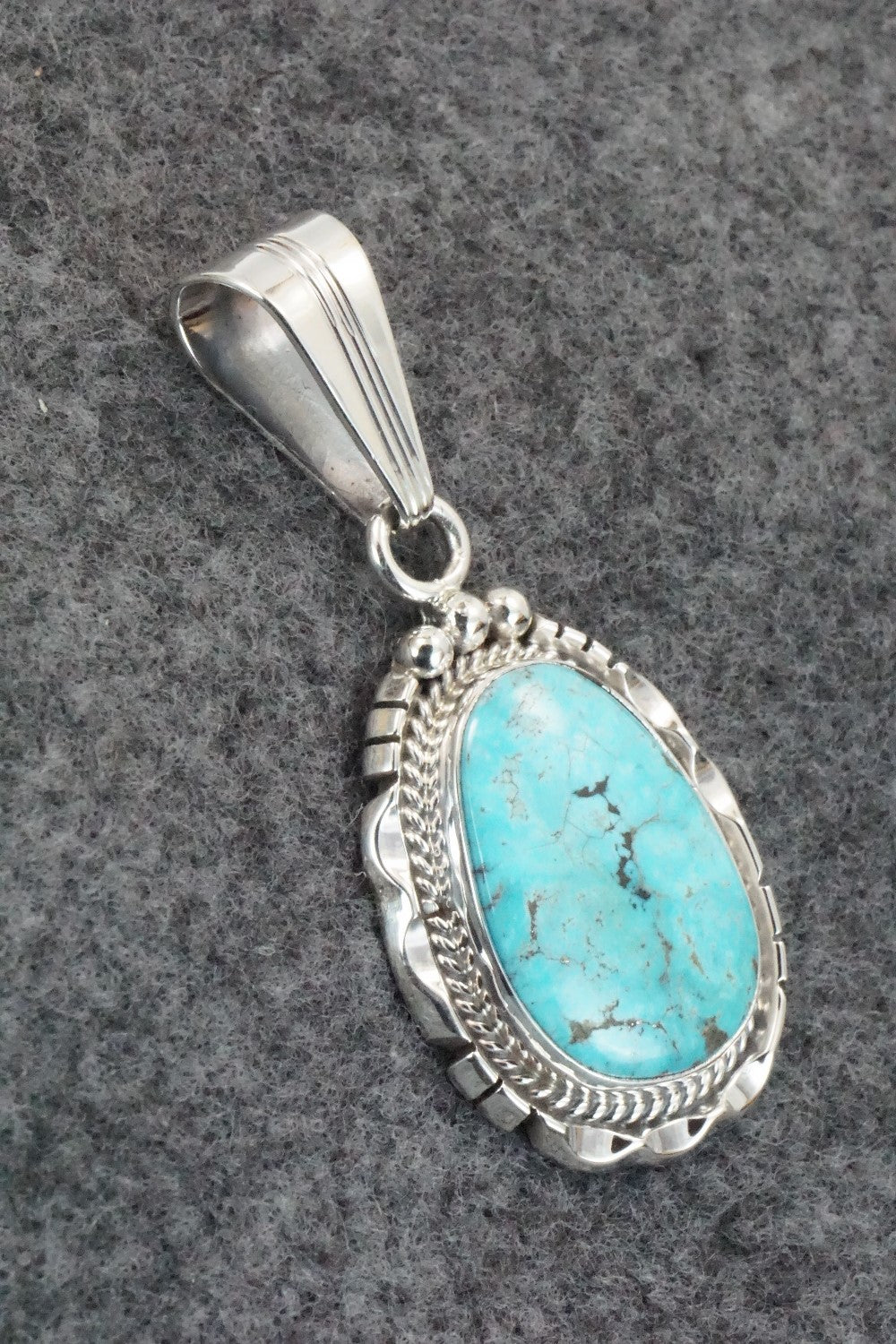 Turquoise & Sterling Silver Pendant - Samuel Yellowhair