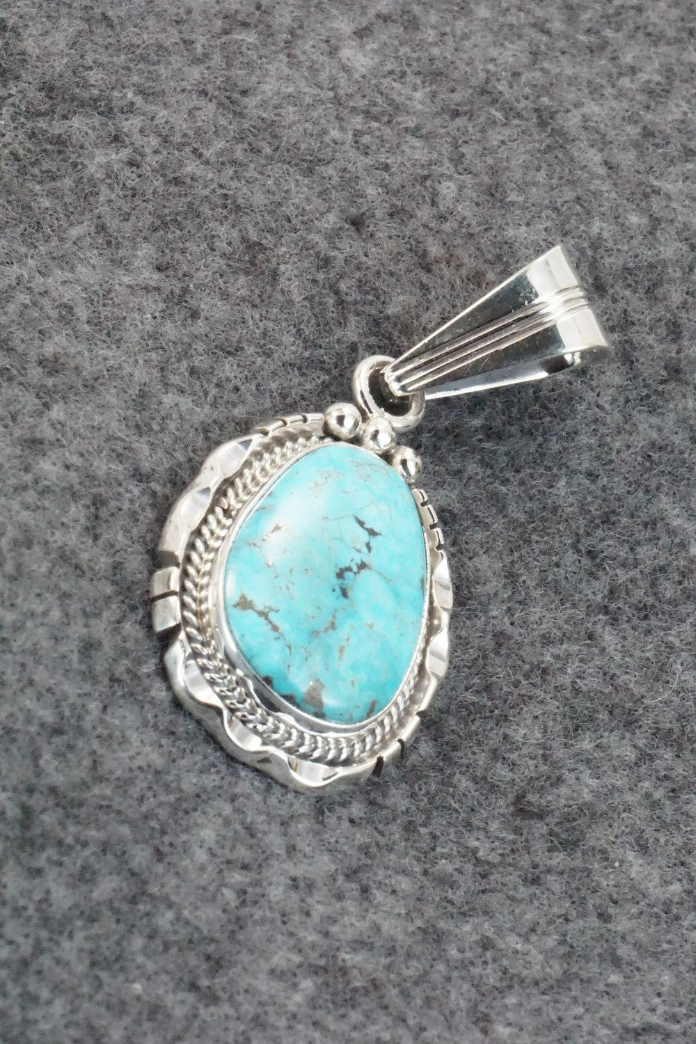Turquoise & Sterling Silver Pendant - Samuel Yellowhair