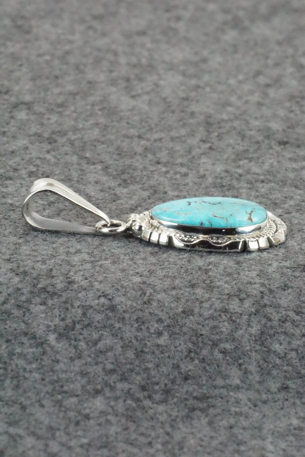 Turquoise & Sterling Silver Pendant - Samuel Yellowhair