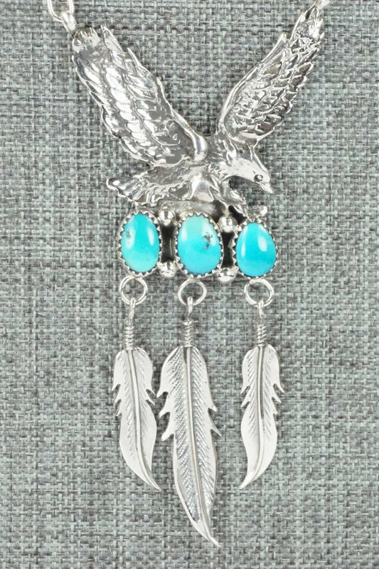 Turquoise & Sterling Silver Necklace - Henry Attakai