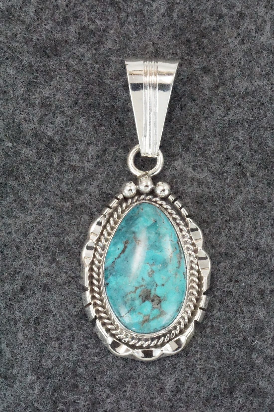 Turquoise & Sterling Silver Pendant - Samuel Yellowhair