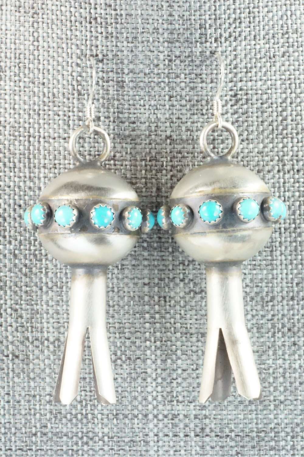 Turquoise & Sterling Silver Blossom Earrings - Monica Smith