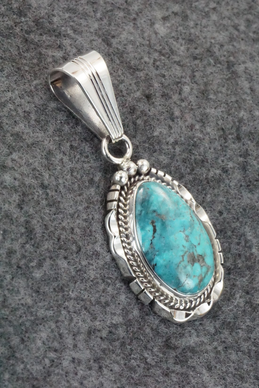 Turquoise & Sterling Silver Pendant - Samuel Yellowhair