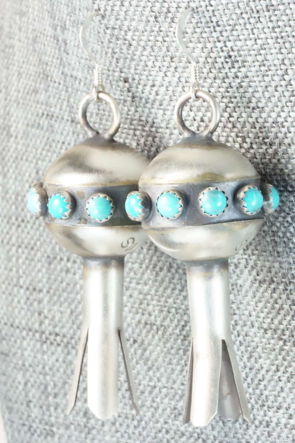Turquoise & Sterling Silver Blossom Earrings - Monica Smith