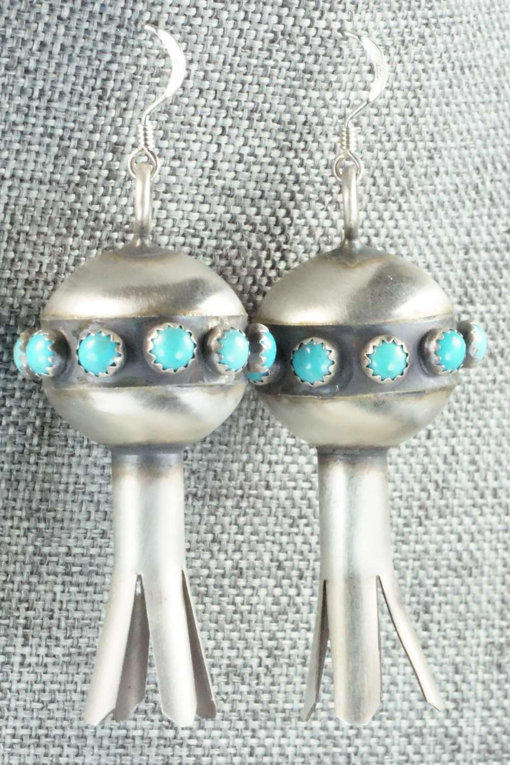 Turquoise & Sterling Silver Blossom Earrings - Monica Smith