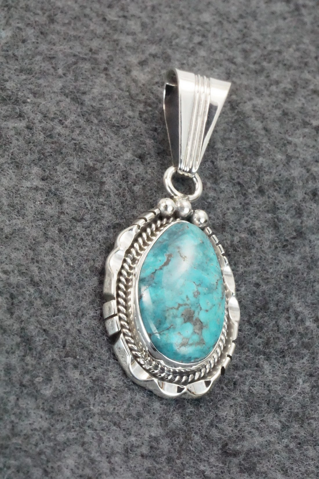 Turquoise & Sterling Silver Pendant - Samuel Yellowhair