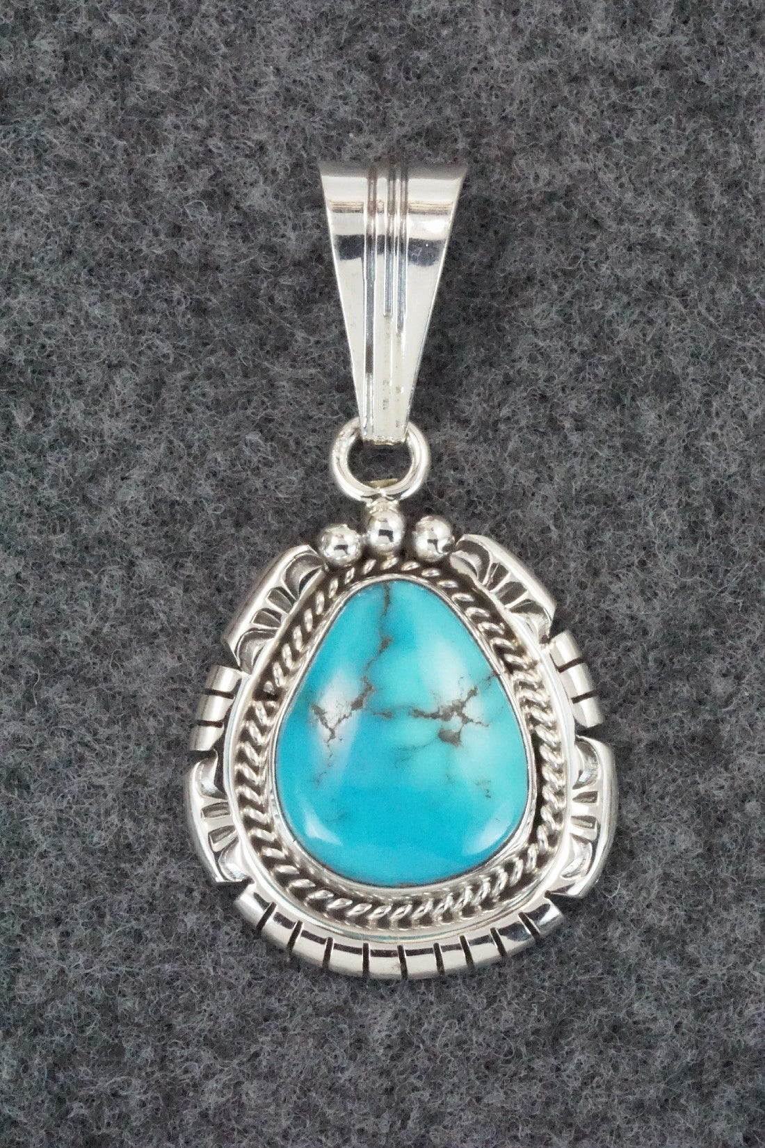 Turquoise & Sterling Silver Pendant - Samuel Yellowhair