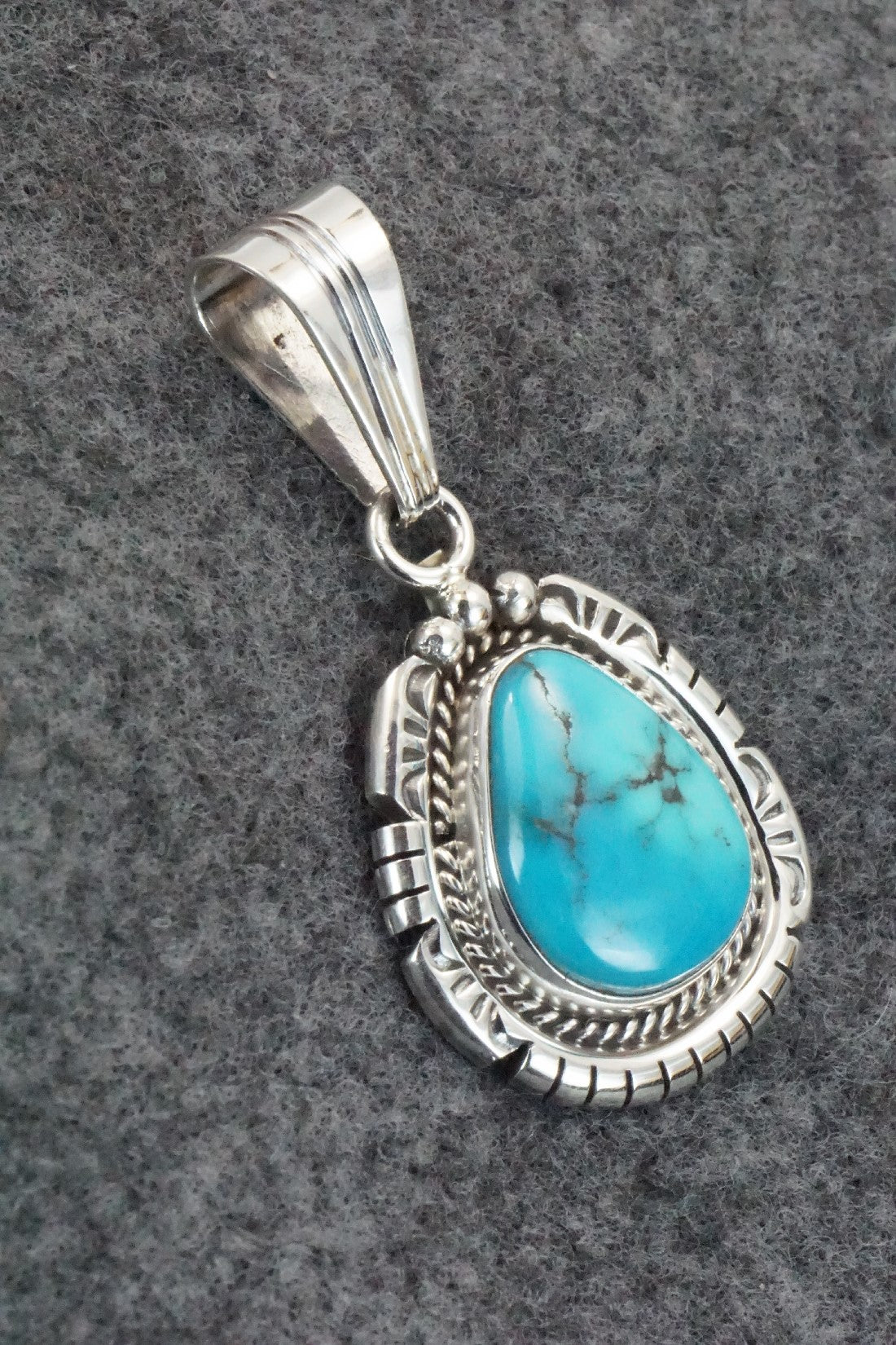 Turquoise & Sterling Silver Pendant - Samuel Yellowhair