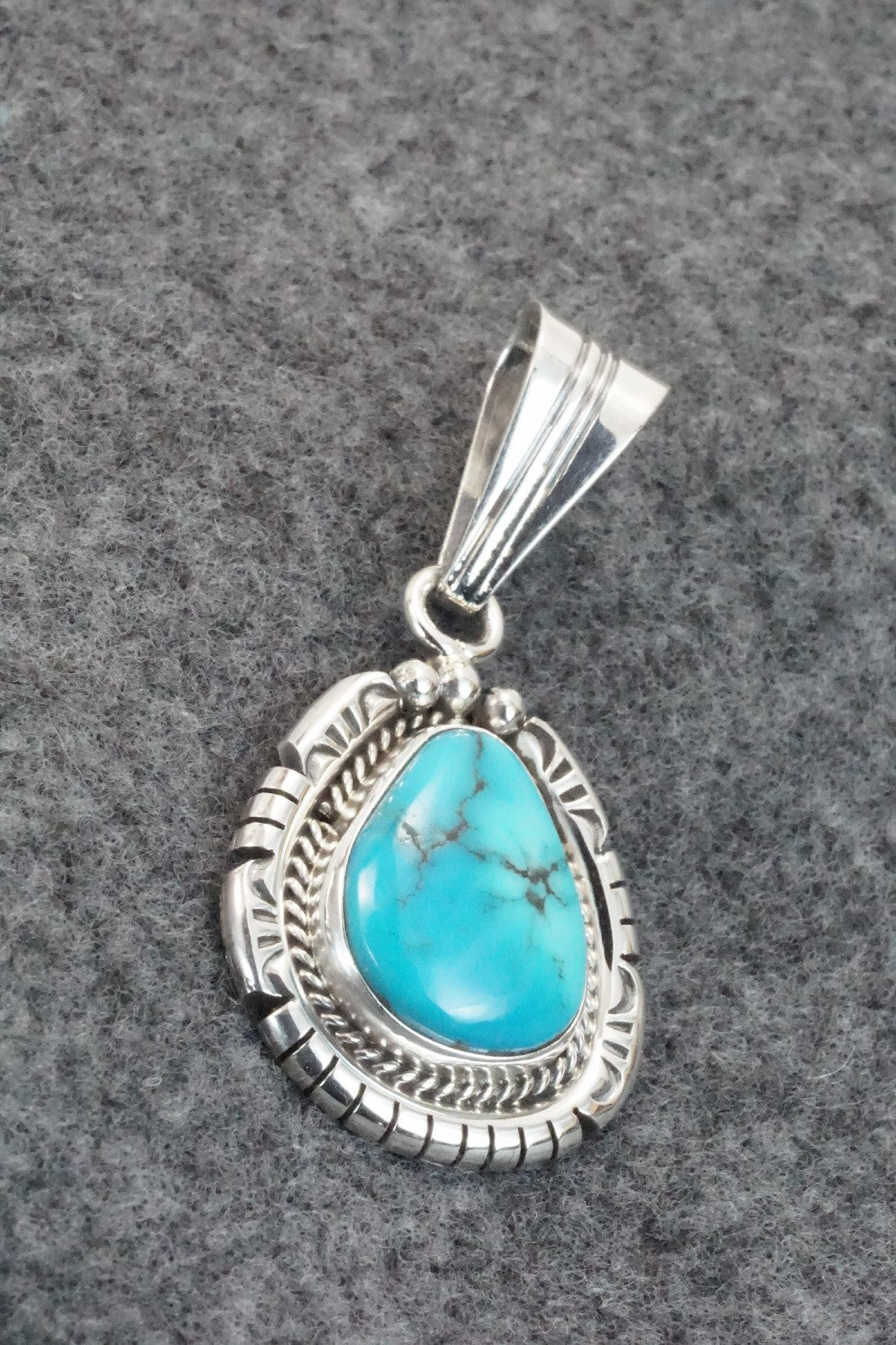 Turquoise & Sterling Silver Pendant - Samuel Yellowhair