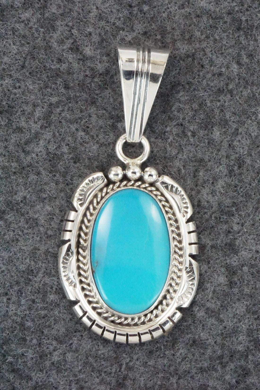 Turquoise & Sterling Silver Pendant - Samuel Yellowhair