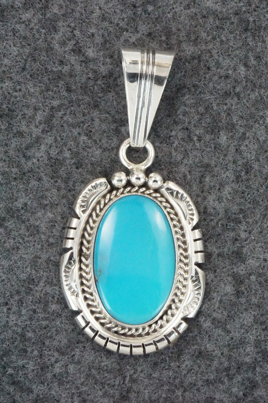 Turquoise & Sterling Silver Pendant - Samuel Yellowhair
