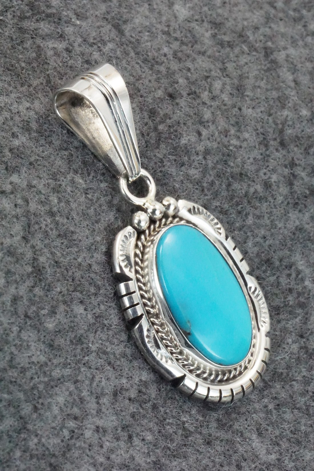 Turquoise & Sterling Silver Pendant - Samuel Yellowhair