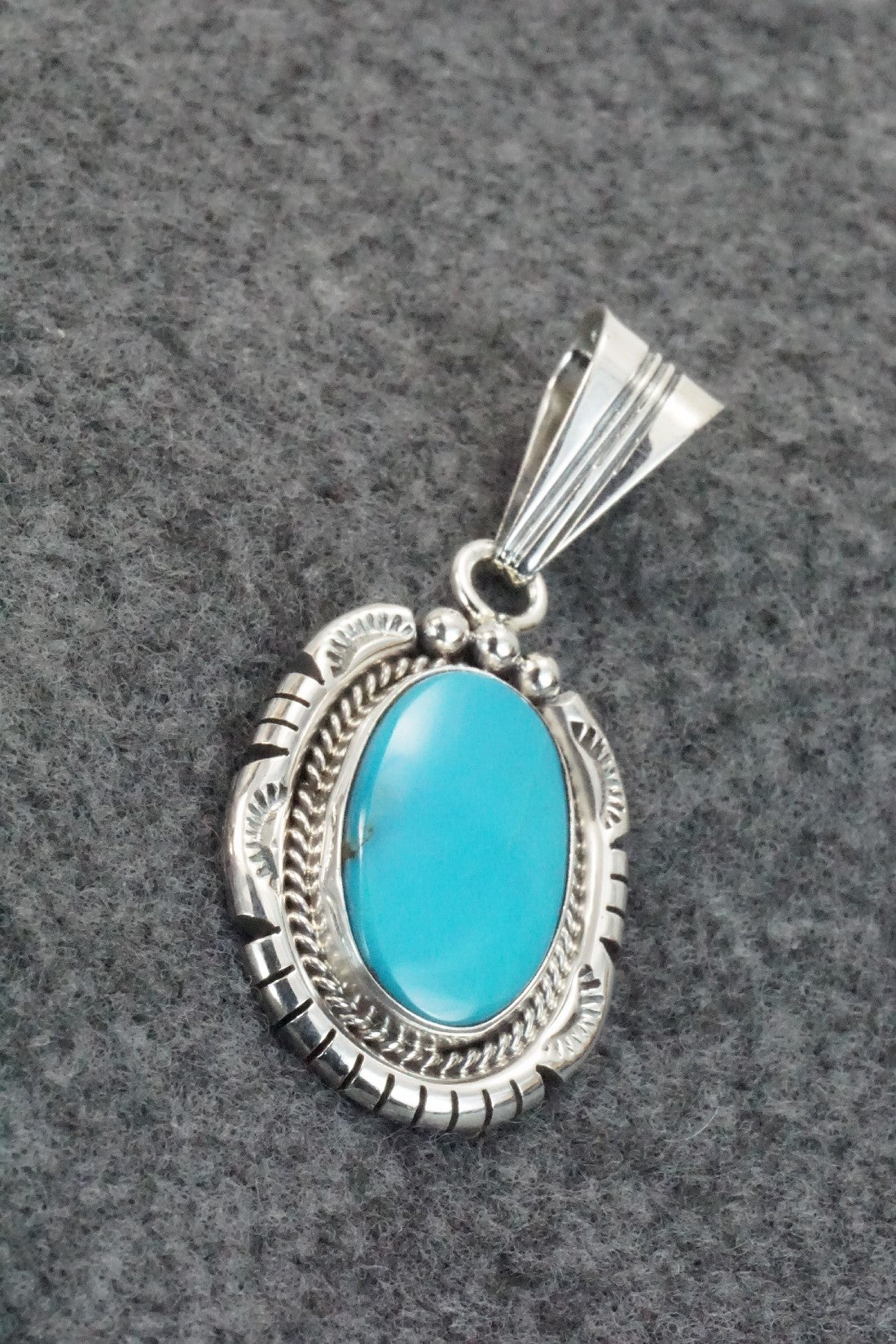 Turquoise & Sterling Silver Pendant - Samuel Yellowhair