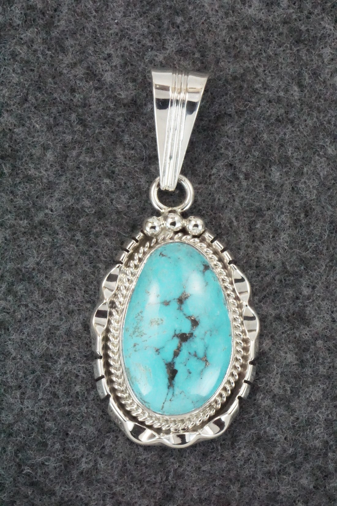 Turquoise & Sterling Silver Pendant - Samuel Yellowhair