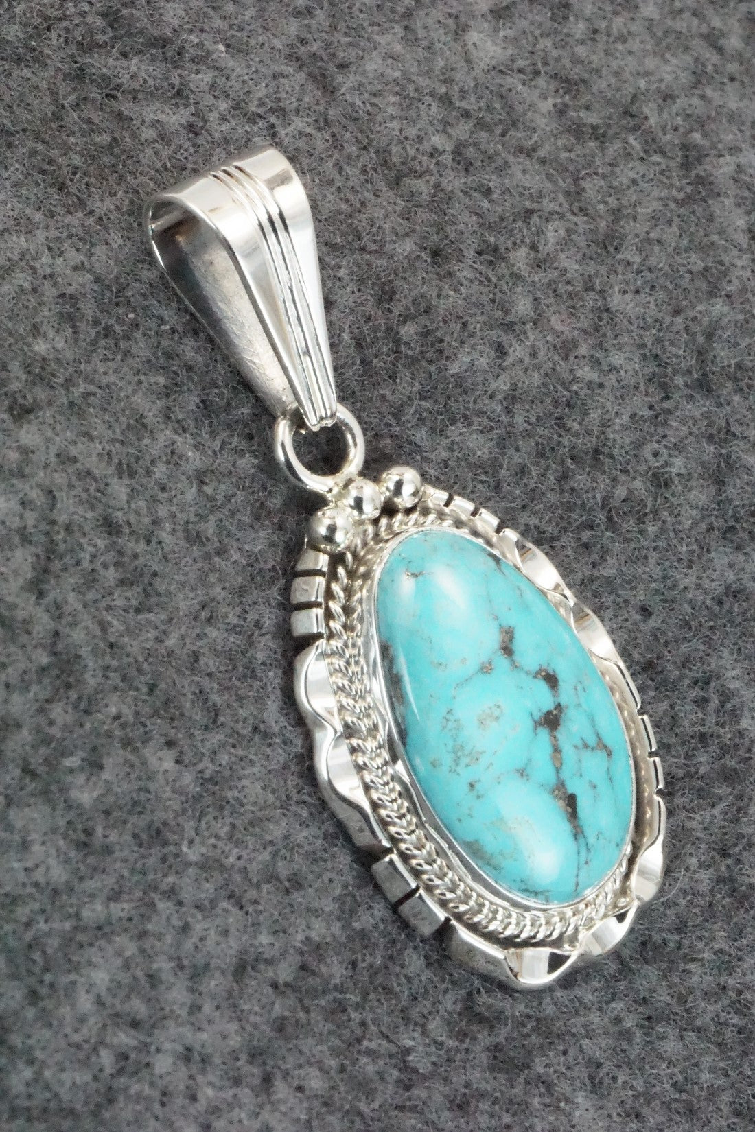 Turquoise & Sterling Silver Pendant - Samuel Yellowhair