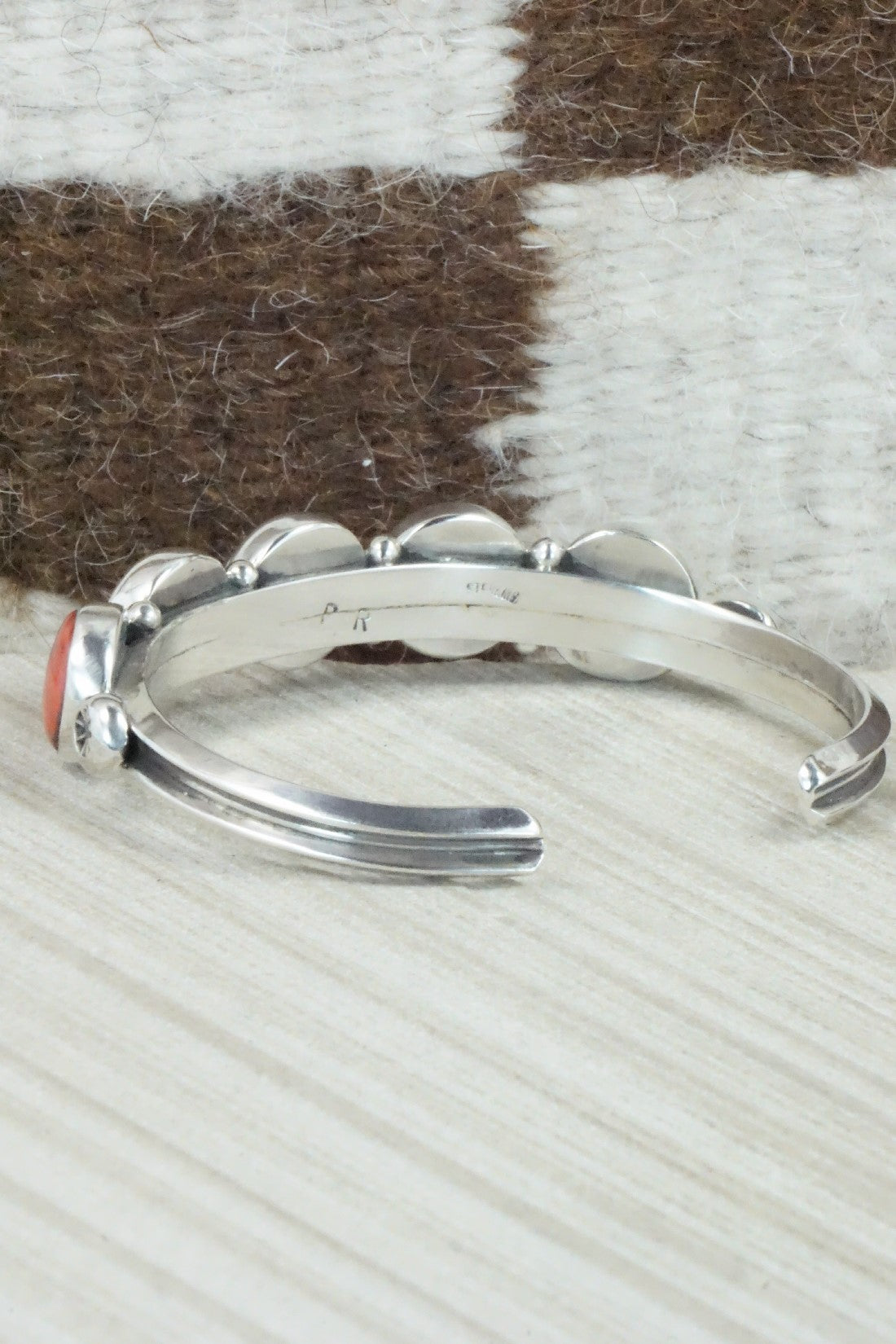 Spiny Oyster & Sterling Silver Bracelet - Priscilla Reeder