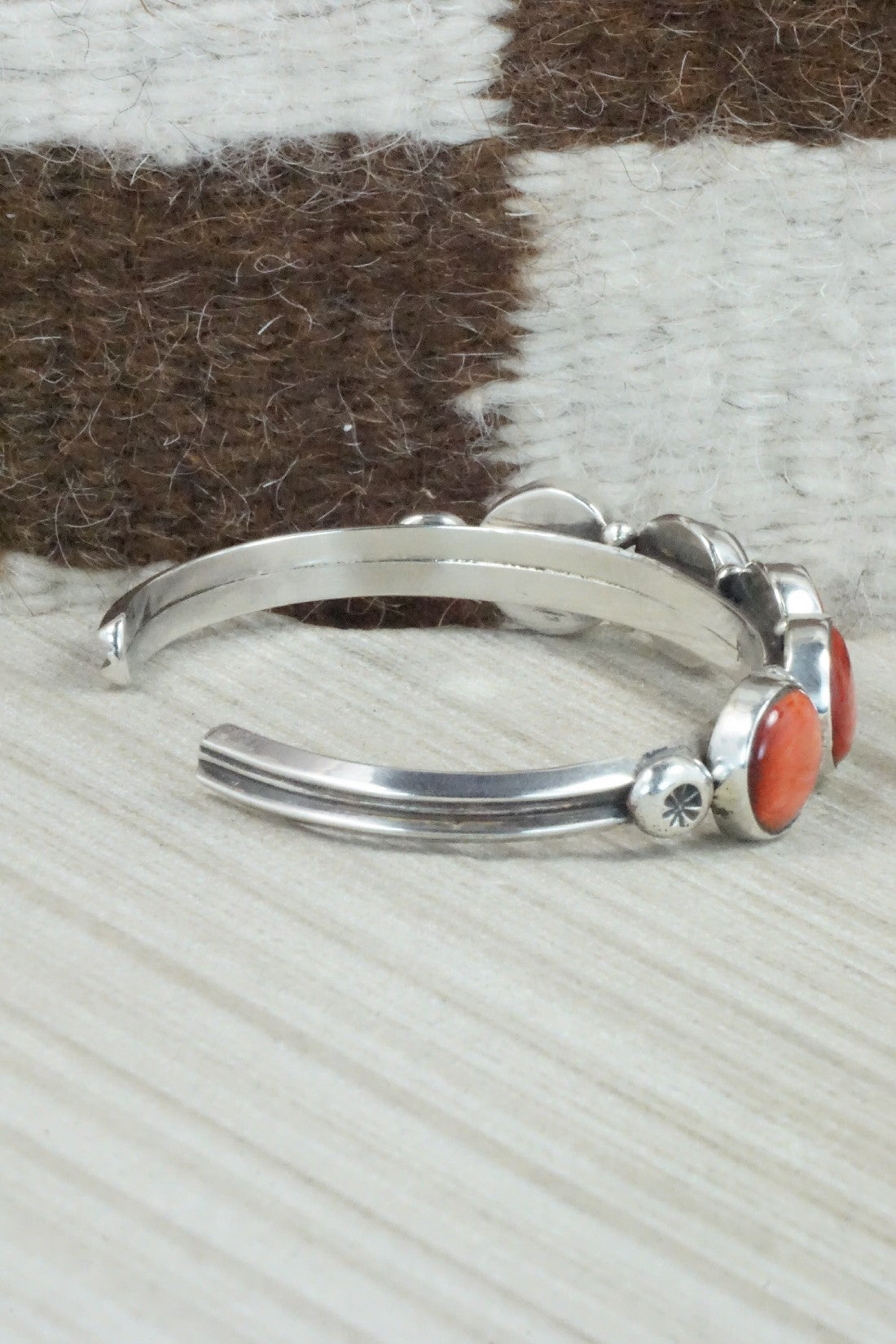 Spiny Oyster & Sterling Silver Bracelet - Priscilla Reeder