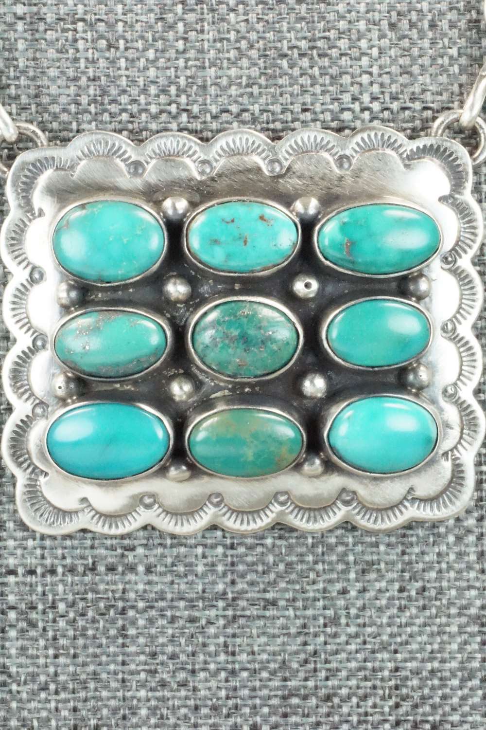 Turquoise & Sterling Silver Necklace and Earrings Set - Derrick Gordon