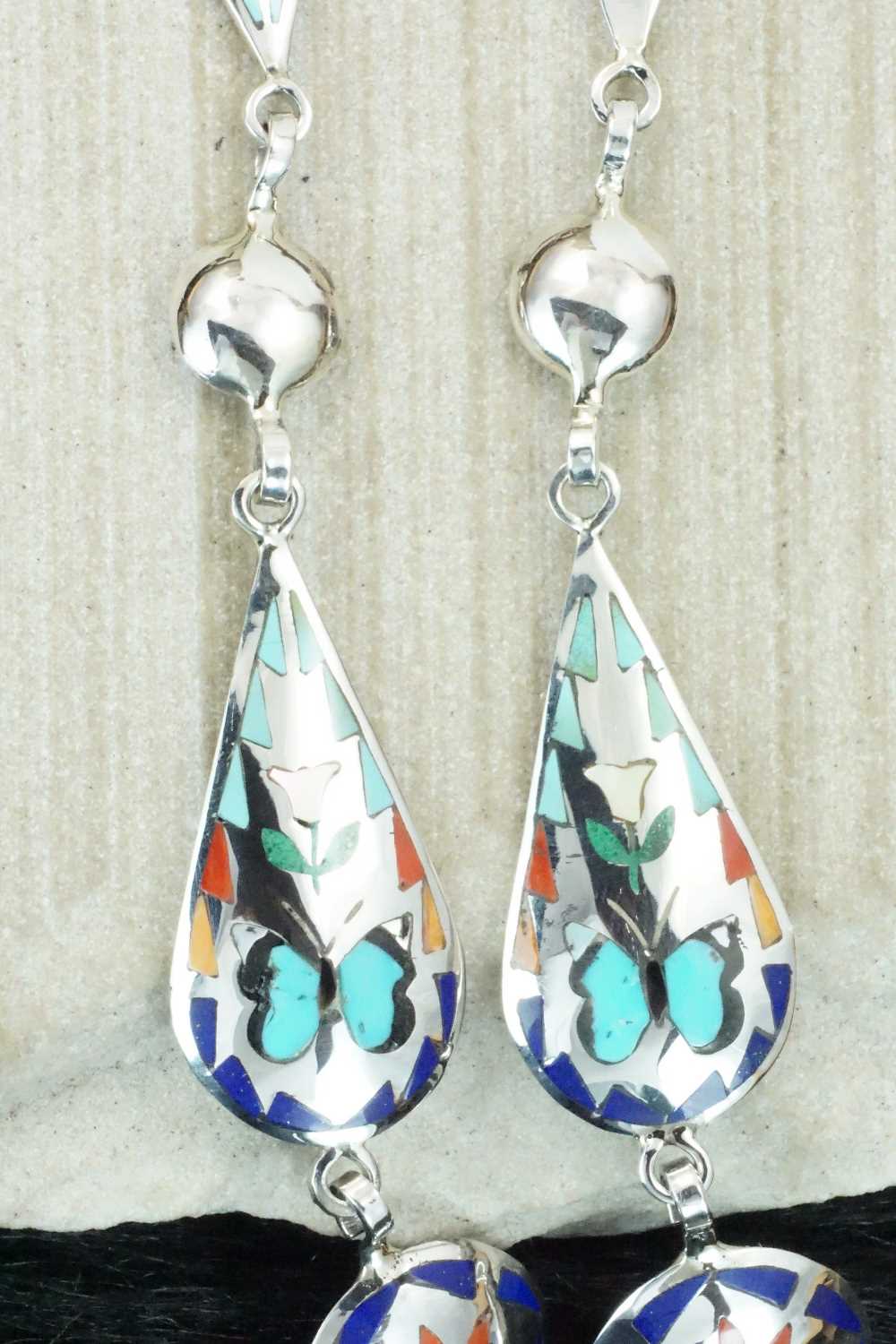 Multi Stone & Sterling Silver Inlay Necklace - Quintin Quam Sr