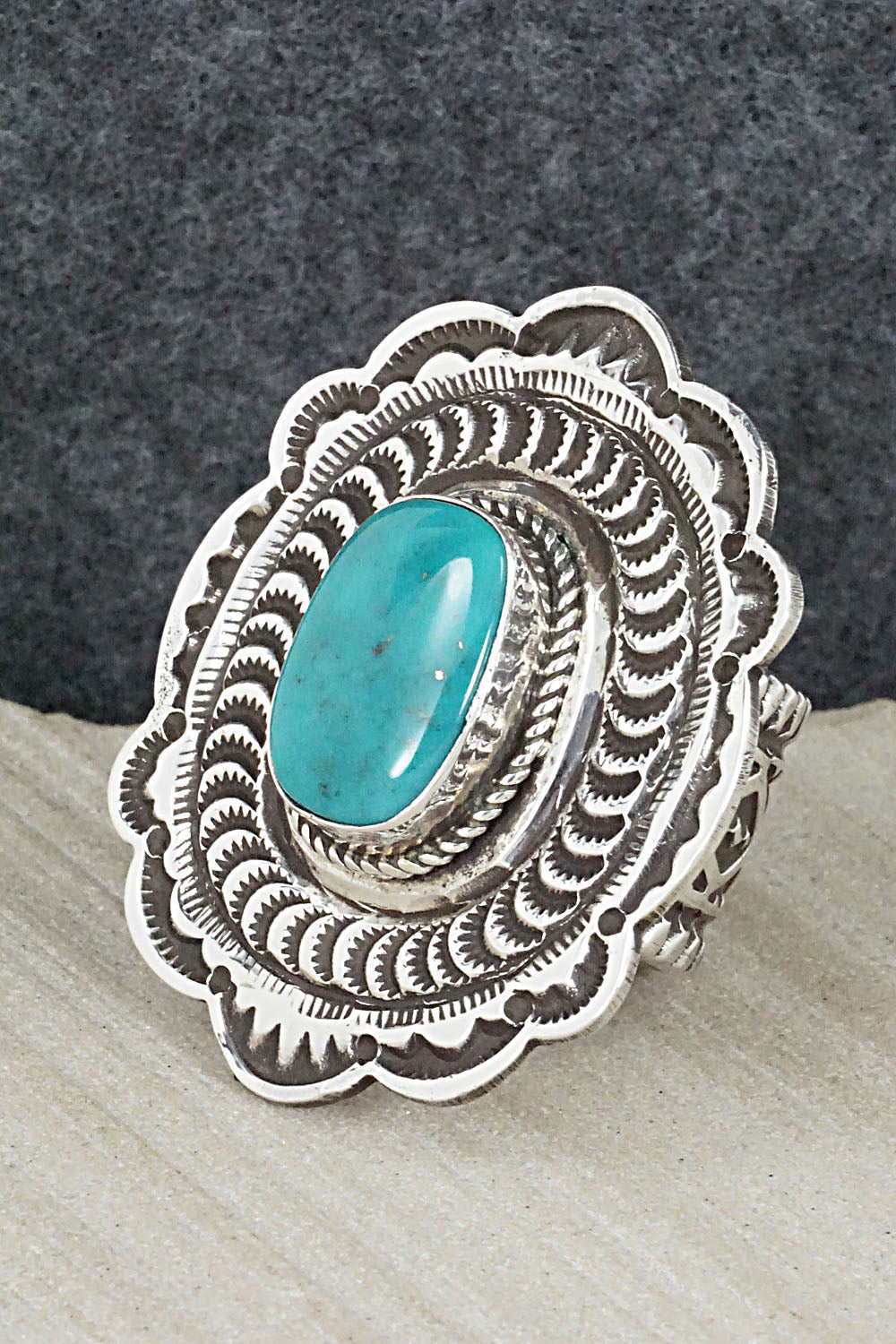 Turquoise & Sterling Silver Ring - Leonard Maloney - 10
